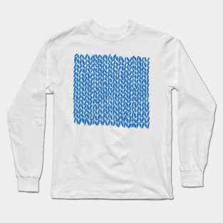 Hand Knit French Blue Long Sleeve T-Shirt